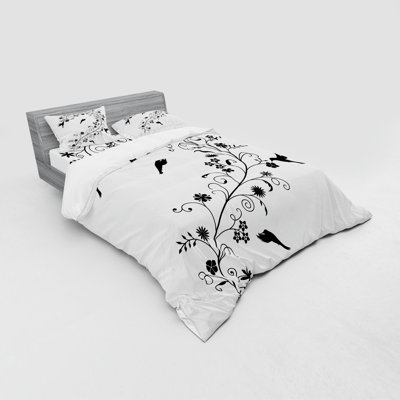 Ensemble de housse de couette en microfibre noir / blanc