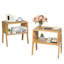 Table de bout en bois massif avec rangement Comstock