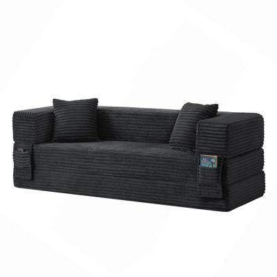 Canapé à cordon avec une apparence élégante, un design carré classique, une conception unique à deux niveaux, convertible en lit, idéal pour les appartements et les grands espaces.
