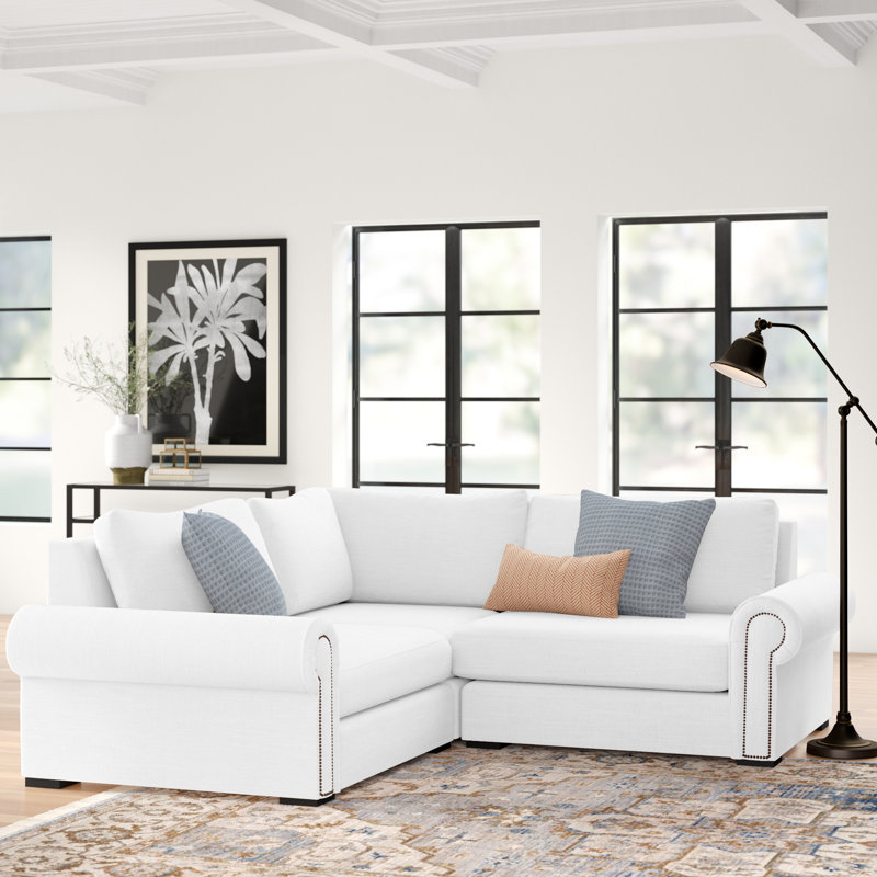 Canapé modulaire en coin 90 po Mosely, Blanc cassé Revolution®