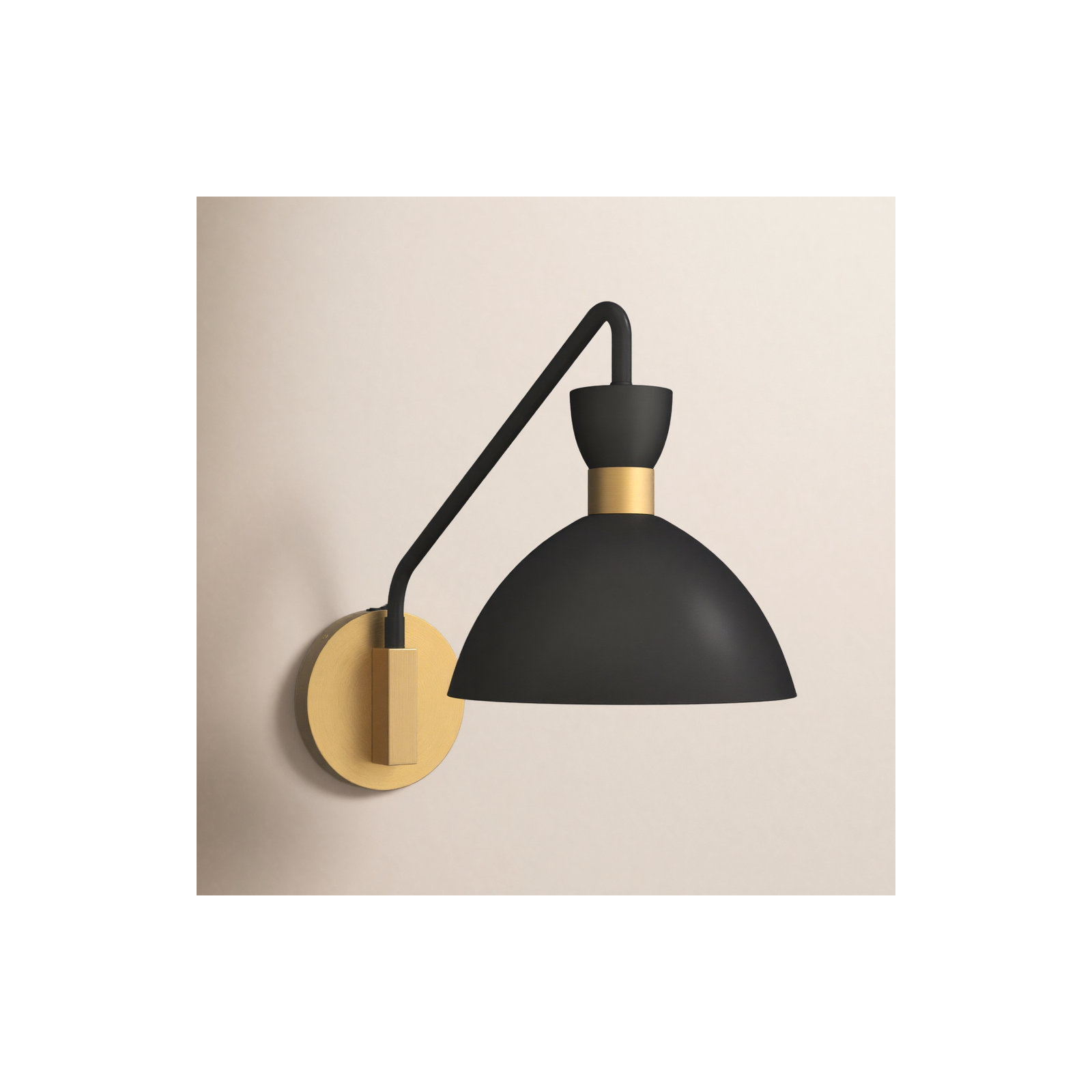 Kiyana Single Light Dimmable Swing Arm Sconce, Black