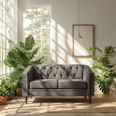 Christopher Knight Home 55.25" W x 31.5" D x 31.5" H Button-Tufted Birch Wood Velvet Loveseat