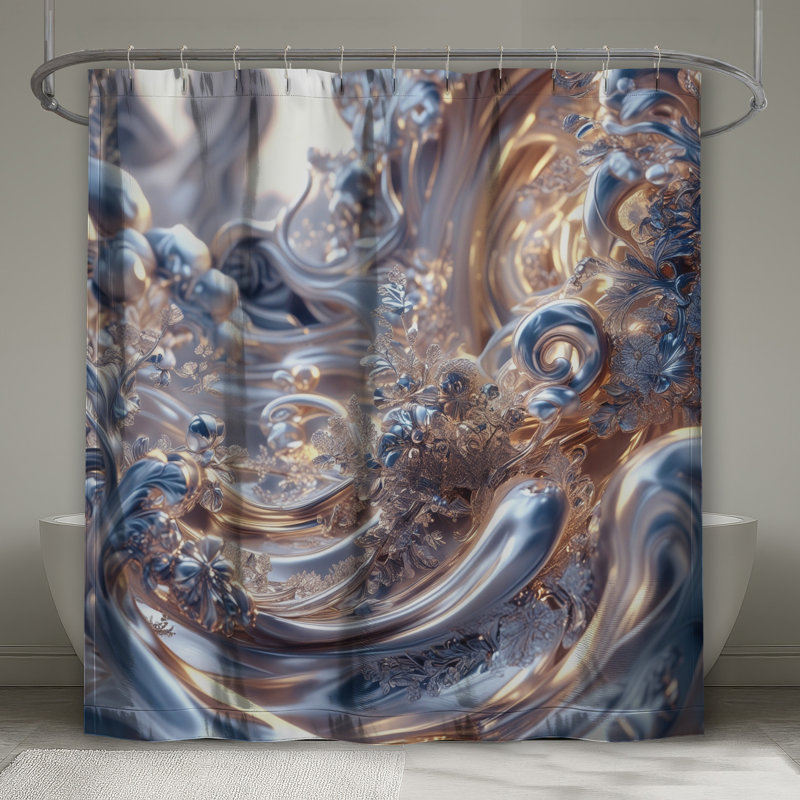 Rideaux de douche métalliques, L 70 po x H 72 po