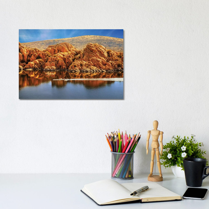 Rowboating In Peaceful Watson Lake - Arizona by Susan Schmitz - Wrapped Canvas Gallery-Wrapped Canvas Giclée
