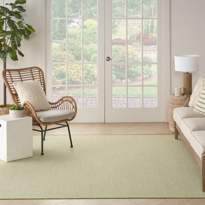 Tapis intérieur / extérieur vert Mccune, Carré 8 pi