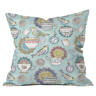 Tea Time Outdoor Throw Pillow
