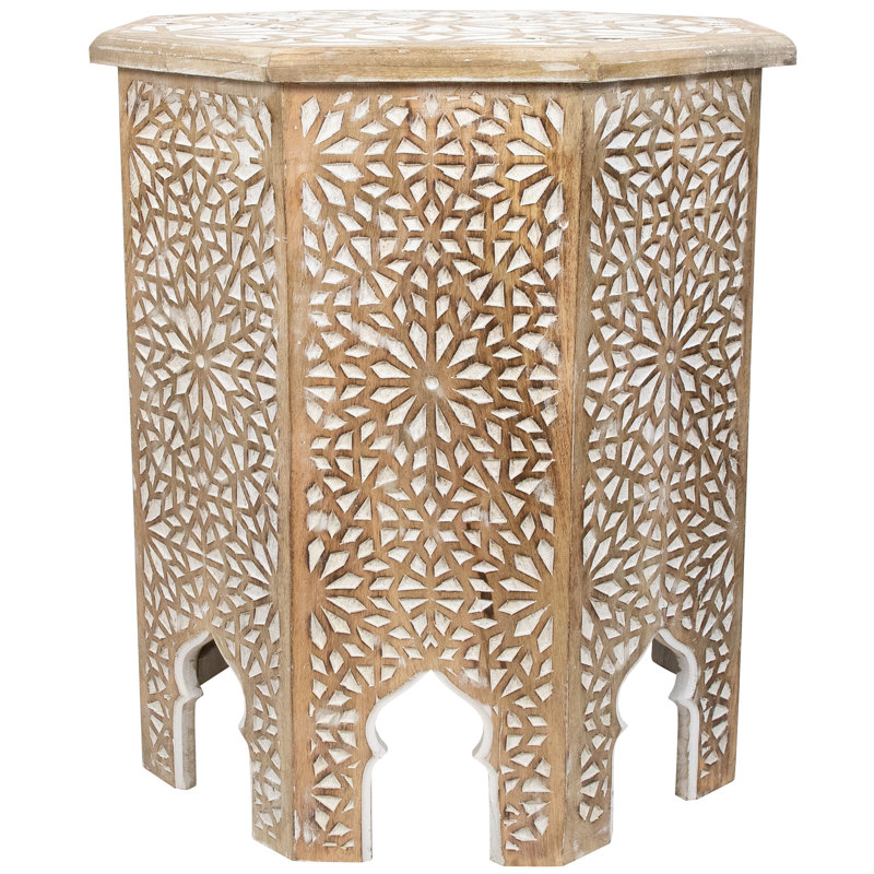 End Table, Antique Brushed White, 24" H x 22.5" W x 22.5" D