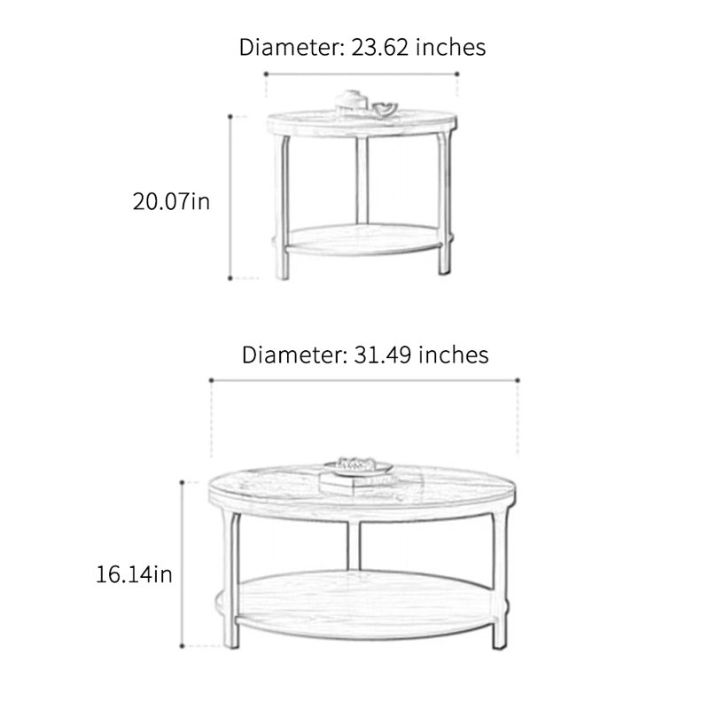 Ensemble de tables basses Design Sense Rock Plate, Blanc