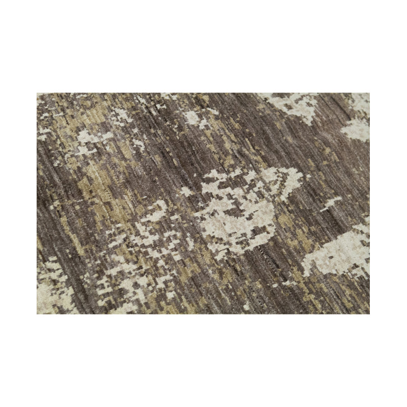 Tapis beige et brun noué à la main de haute qualité