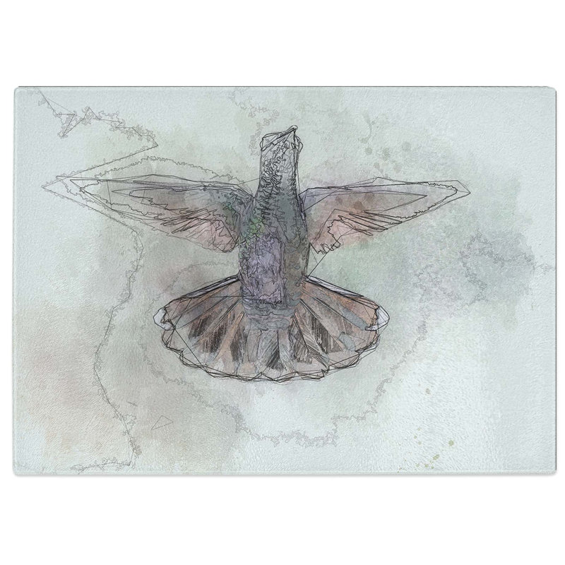 Tempered Glass Wings of a Hummingbird in Abstract Chopping Board, 39 cm W x 28.5 cm L