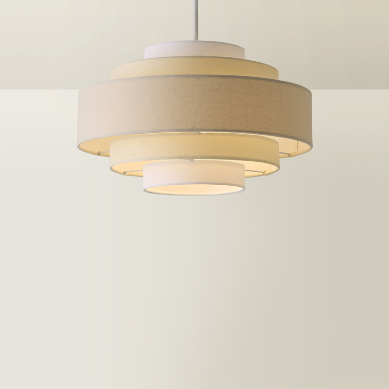 19cm H Linen Drum Pendant Shade ( Clip On ), Yes, Cream