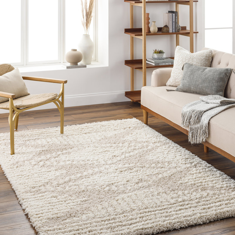 Geometric Shag Area Rug, Rectangle 201 x 290 cm