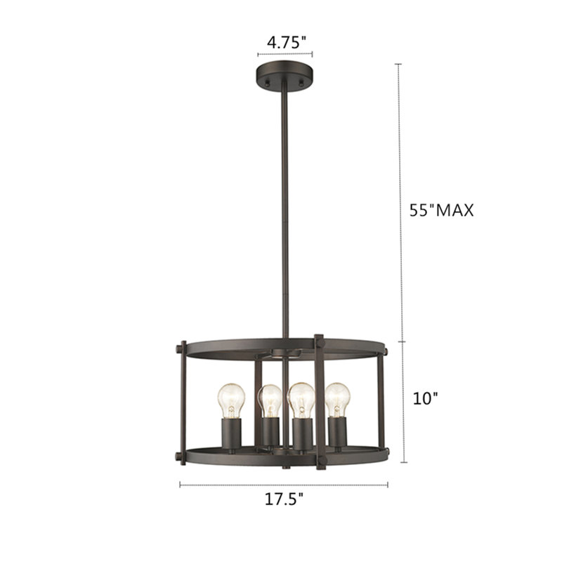 Lustre tambour 4 lumières Redner