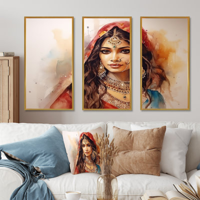 Art indien sur toile, femme indienne