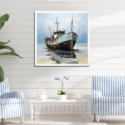 " Blue And White Fishing Boat "