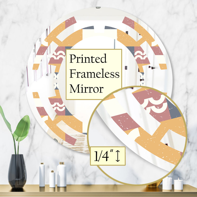 Miroir mural Space Coastal, 31,5 po x 31,5 po, Conception géométrique VI