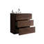 Meuble-lavabo élégant avec lavabo et trous de robinet, offrant un design élégant et un rangement fonctionnel