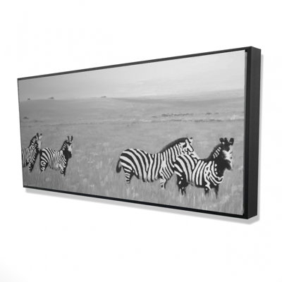 Zebras In The Savannah Print On Canvas