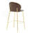 Kira Indoor Upholstered Bar Stool, Dark Brown Faux Leather With Metal Frame, Set Of 2