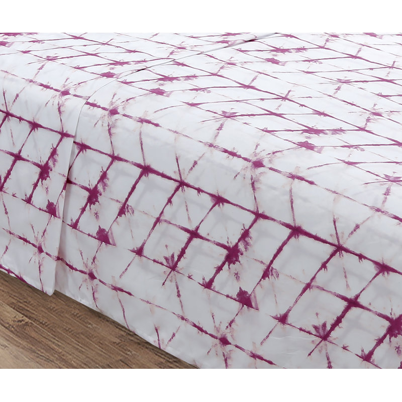Microfiber Geometric Sheet Set, Purple
