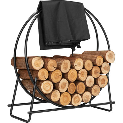 30 Inches Round Log Rack With Cover