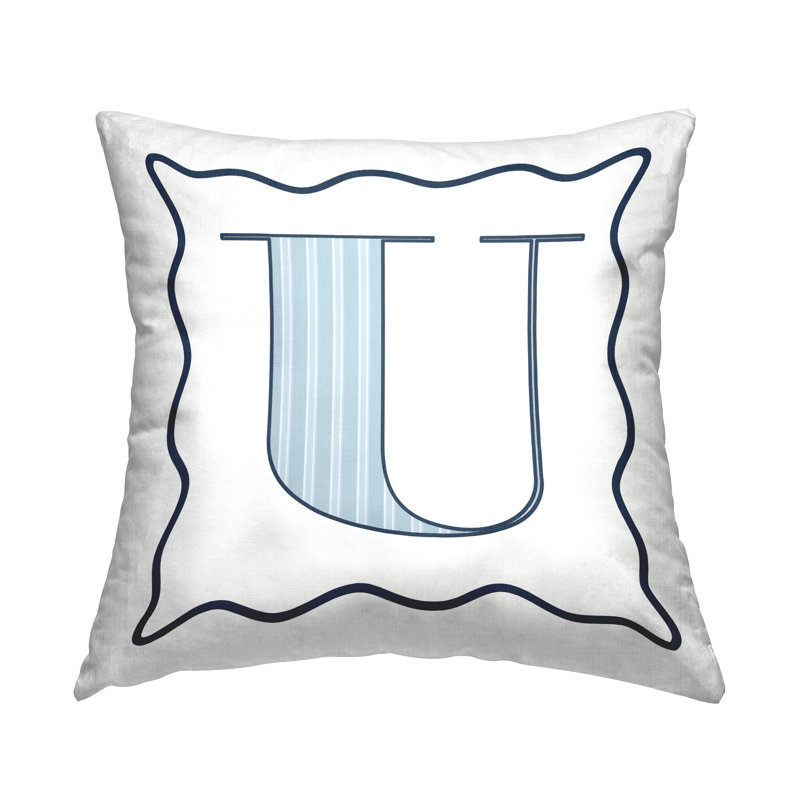 Coussin décoratif en polyester à pois bleu 18 x 18, U