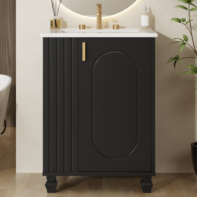 24" Single Bathroom Vanity With Ceremic Sink