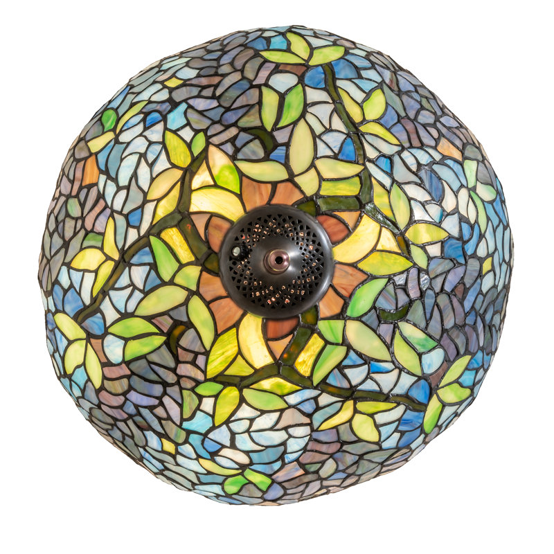 16" Wide Tiffany Wisteria Fan Light Fixture