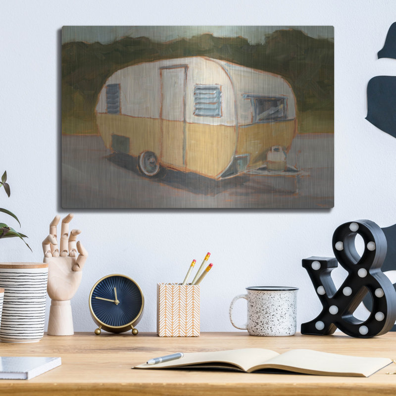  «Retro Camper 2» par Ethan Harper, art mural en métal, 16 po x 12 po, H 12 po x l 16 po