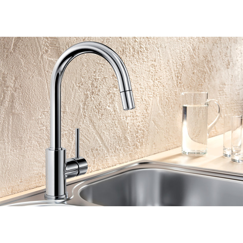 Mida Pull Out Faucet Single Lever Monobloc Tap, Chrome