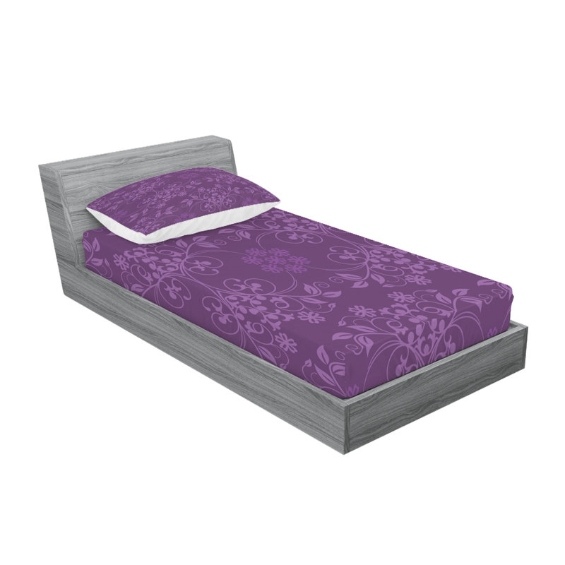 Drap-housse et coussin décoratif Ambesonne, Ensemble de draps pour lit simple + 3 pièces supp