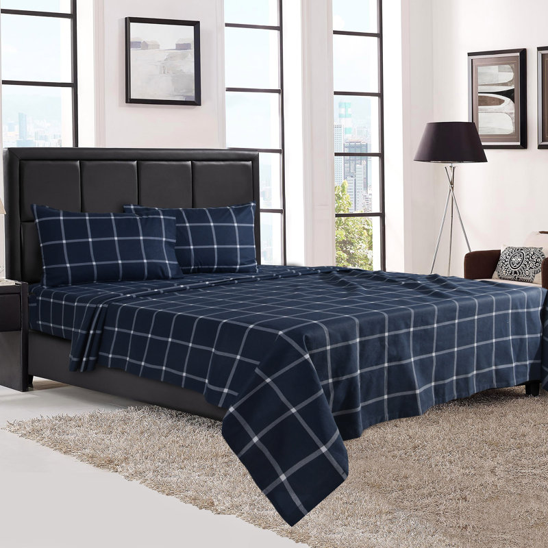 Ensemble de literie en flanelle 100 % coton, Ensemble de draps pour lit simple TG + un drap-hou, Cerf