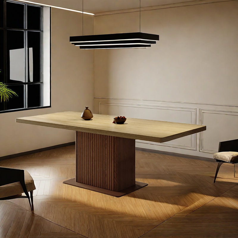 Table de salle à manger Wood Rock Top, H 29,5 po x L 78,7 po x l 31,5 po