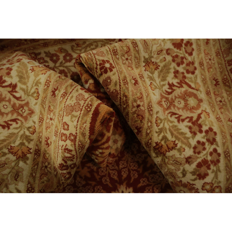 Tapis traditionnel artisanal rond 8 x 8 avec motifs ornés