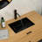 Black Ceramic Undermount Sink 21"X14.49", Elegant Modern Style, - Stain, Space Saving For Bathrooms 21"X14.49" Bathroom Sink, Smooth Transition, Long Lasting Shine, Integrated Overflow