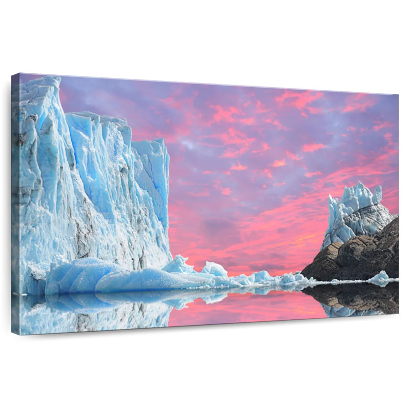 Coucher de soleil d'Alvord au glacier Perito Moreno, H 16 po x l 24 po