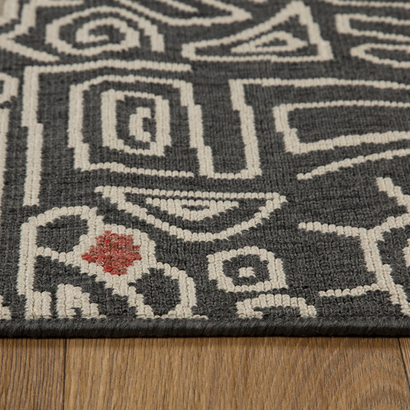Tapis intérieur / extérieur à motif abstrait éclectique Tribu, Rectangulaire 2 pi x 3 pi
