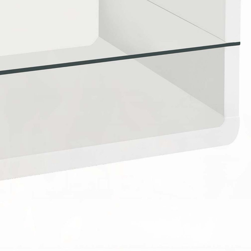 Emerson White High Gloss 1-Shelf Rectangular Side End Table