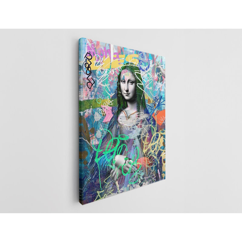 «Mona Lisa Street Graffiti Art», reproduction sur toile, H 45 po x l 30 po