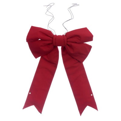 Red Canvas 4 Loop Outdoor Christmas Bow UV
