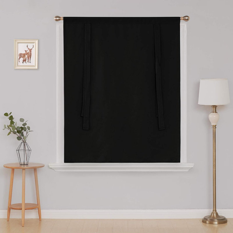 Nyshawn Blackout Curtain Pair, Black