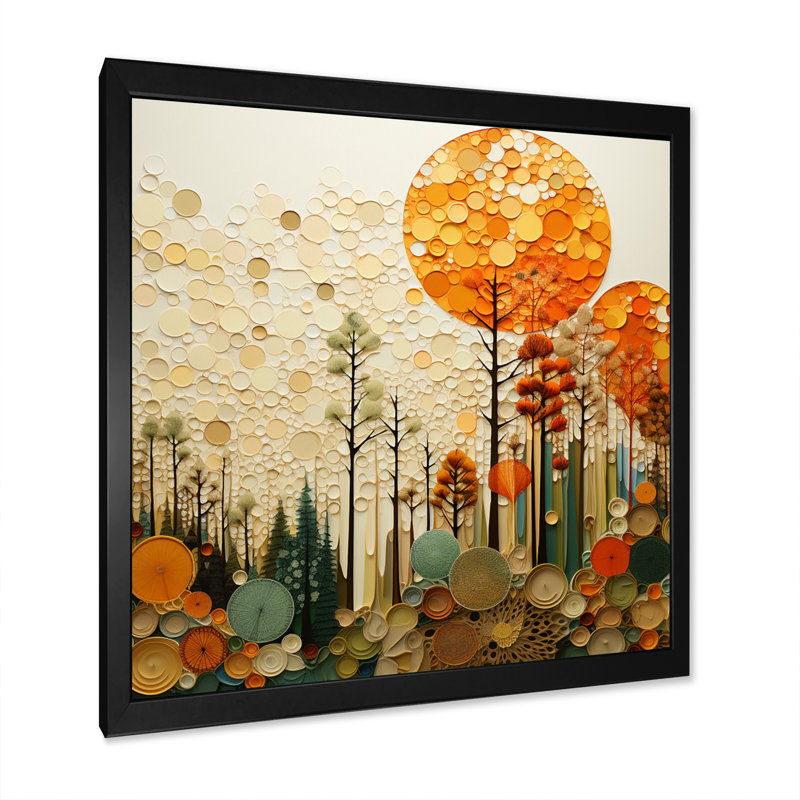 Hardedge Art Earthy Euphony VII - Abstract Canvas Prints, H 24 po x l 24 po x P 1 po, Cadre simple noir
