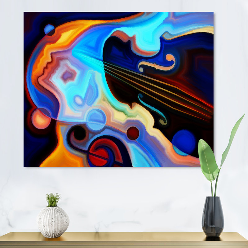 «Colorful Abstract Guitar Vi», reproduction sur toile tendue, H 8 po x l 12 po x P 1 po