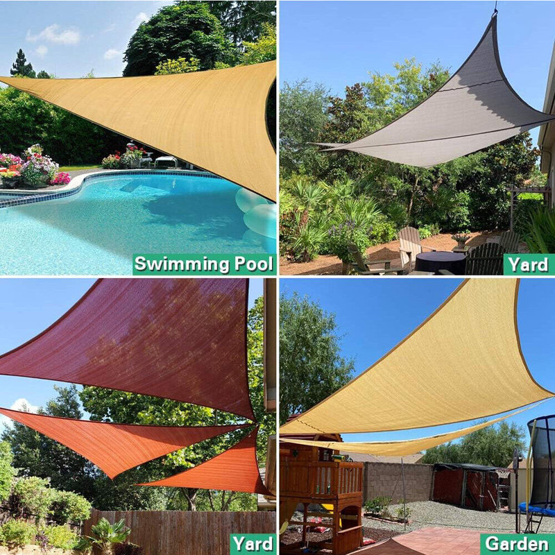 Triangle Shade Sail, High-Density Polyethylene Material, Rust-Red, 12 (ft.)