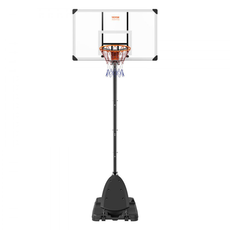 Panier de basketball portatif à hauteur ajustable, H 53 po x l 32 po x P 10 po