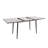 47" Expandable To 63" Inch MDF Square White Marble Patterned Dining Table, Modern Industrial Kitchen And Dining Table, Equipped With Tapered Black Metal Legs