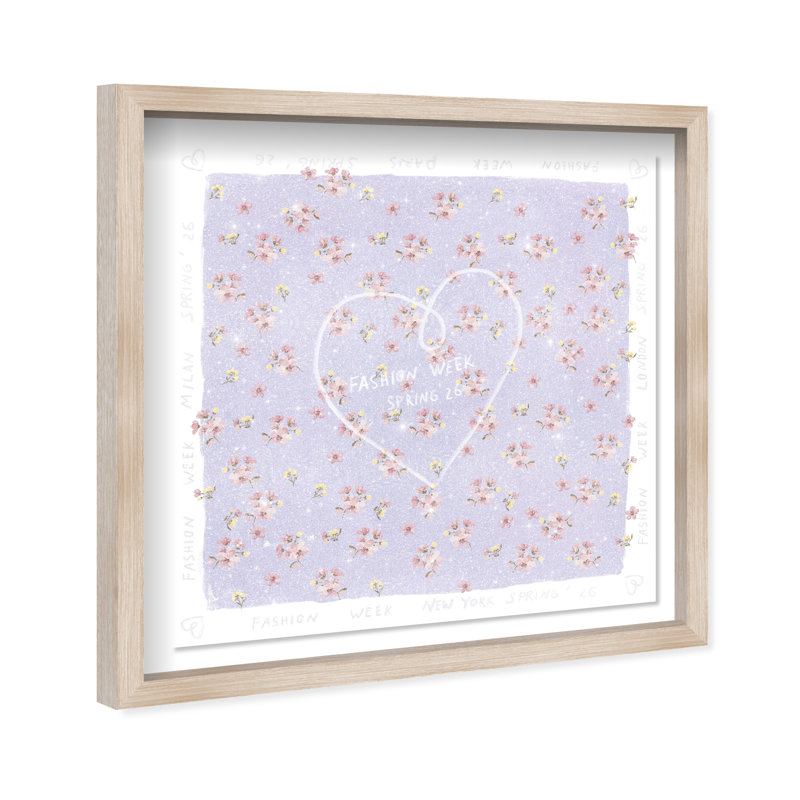 Lilac Spring Fashion Print by Oliver Gal, 17.5"H x 17.5"W, Natural Oak Shadowbox