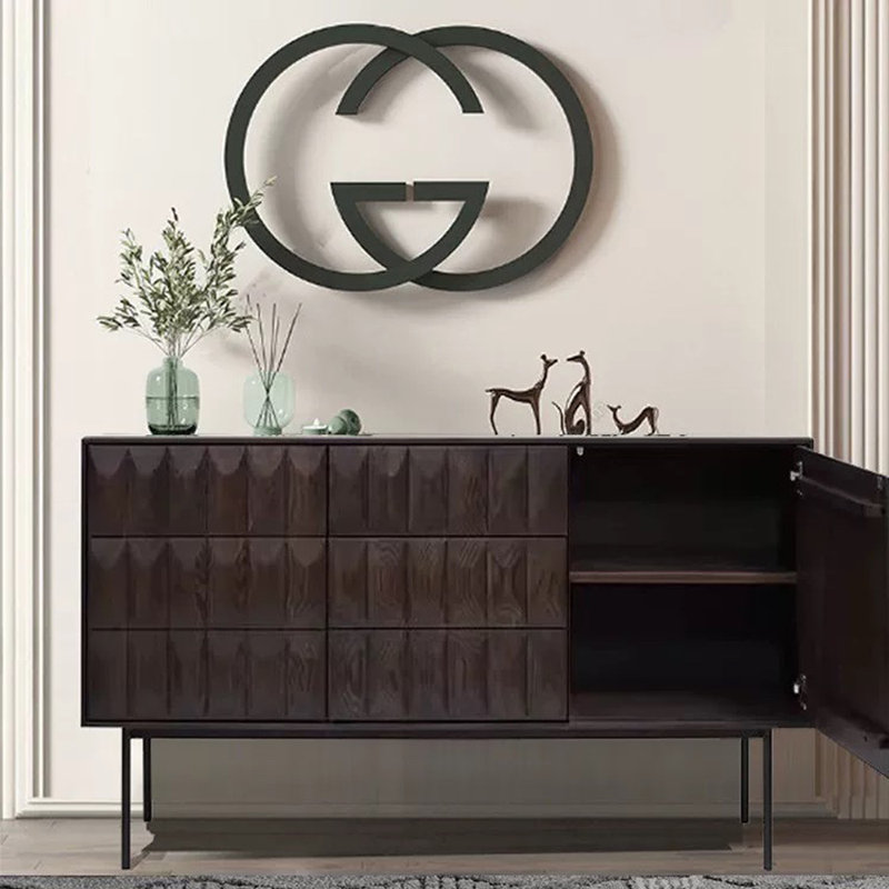 All Solid Wood Carving Accent Cabinet