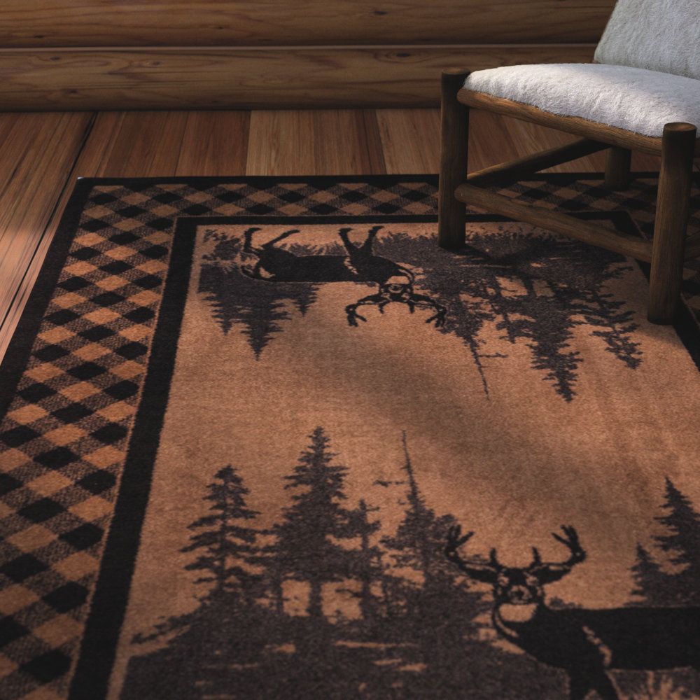 Cabarita Oriental Brown Area Rug Loon Peak® Rug