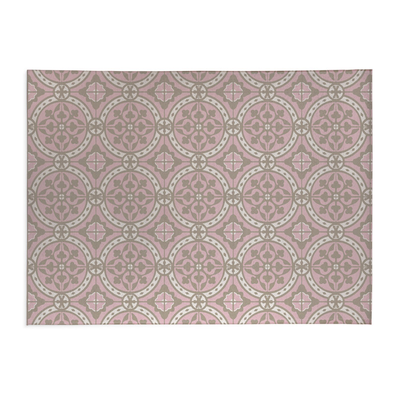 Tapis de lessive Aleah, Rectangulaire 2 pi x 3 pi, Rose